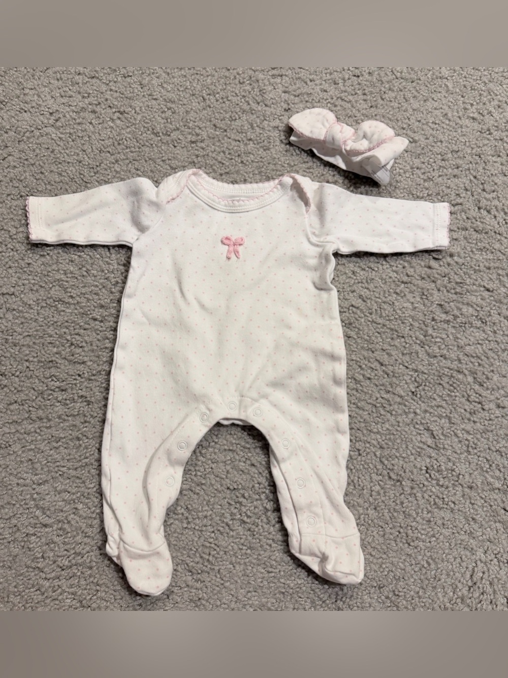 Pink Bow Footie & Bow